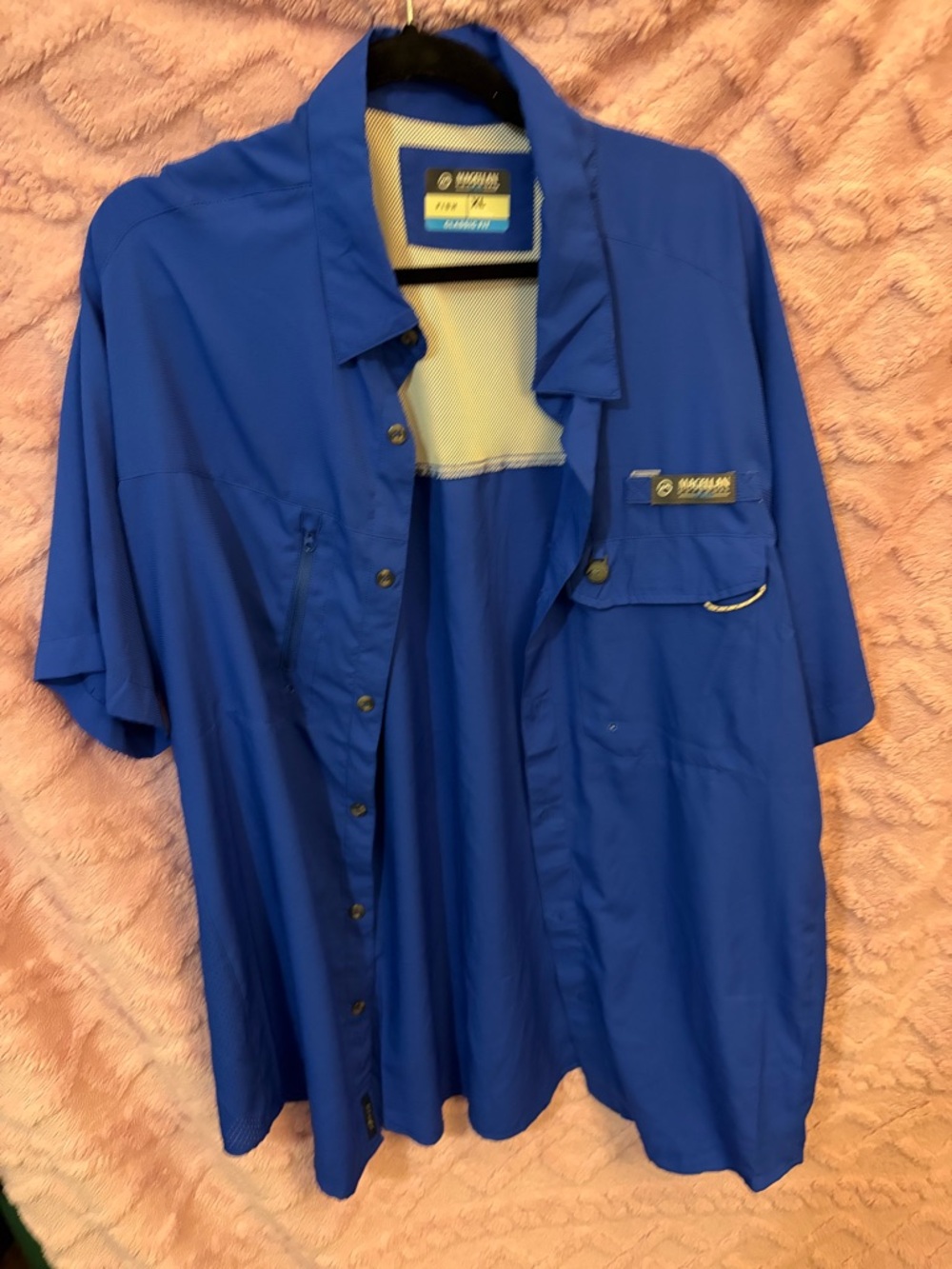 Magellan Outdoors Blue Short Sleeve Fishing Shirt